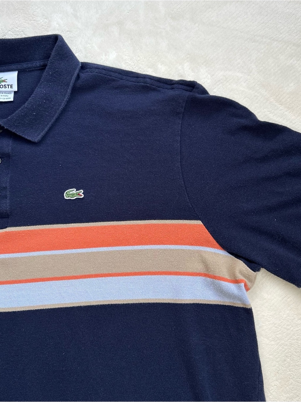 Lacoste Polo Navy Stripped Size 4XL